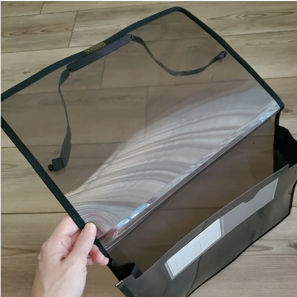 (Pack of 6) Black Document Holders with Label Slot